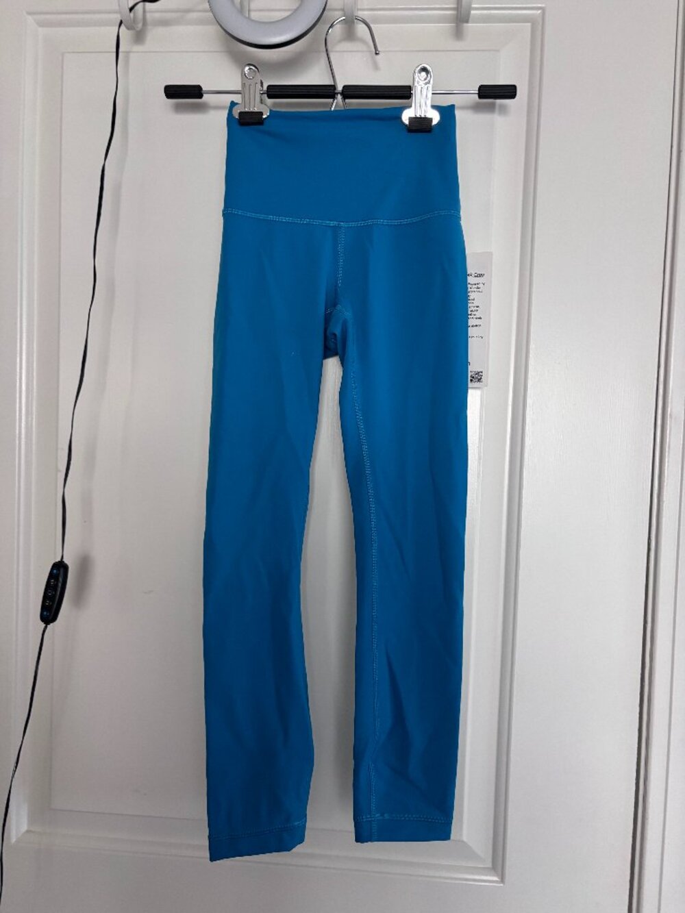 NWT Lululemon Women's Size 0 Aqua Blue (HWIB) Wunder Train HR Crop 23" Leggings